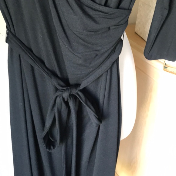 Talbots black Long sleeve black wrap Front dress - Picture 3 of 4
